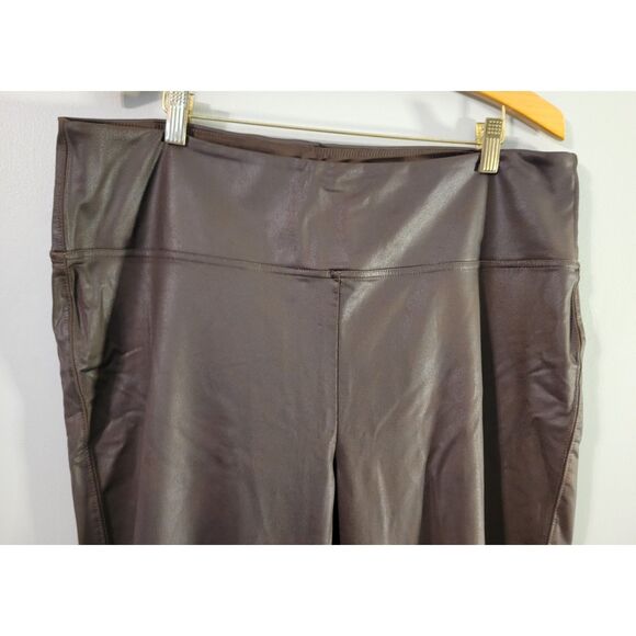 Seven 7 Plus Size Brown Faux Leather Leggings Size XXL - Picture 4 of 5
